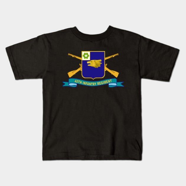 40th Infantry Regiment w Br - Ribbon X 300 Kids T-Shirt by twix123844